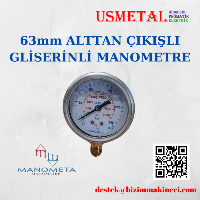 MANOMETRE ALT BAĞ. KURU TİP  63X10