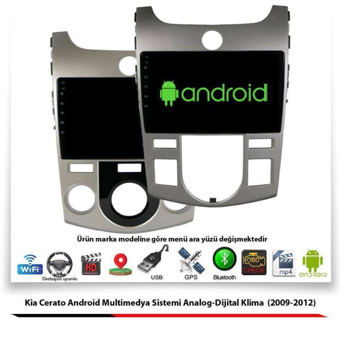 Kia Cerato Android Multimedya Sistemi Analog Ditital Klima (2009-2012) 2 GB Ram 16 GB Hafıza 4 Çekirdek Navigatör