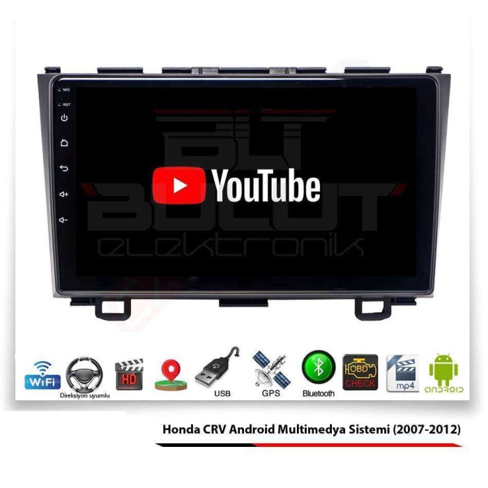Honda CRV Android Multimedya Sistemi (2007-2012) 4 GB Ram 64 GB Hafıza 8 Çekirdek Nakamichi Japon Markası