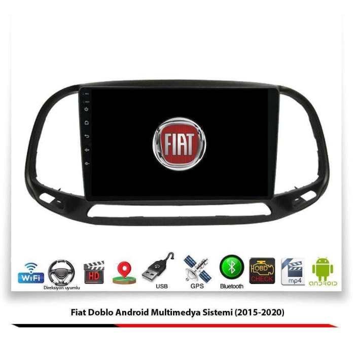 Fiat Doblo Android Multimedya Sistemi (2015-2020) 2 GB Ram 16 GB Hafıza 8 Çekirdek Navigatör