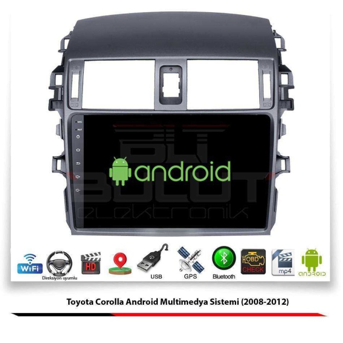 Toyota Corolla Android Multimedya Sistemi (2008-2012) 1 GB Ram 16 GB Hafıza 4 Çekirdek Navibox
