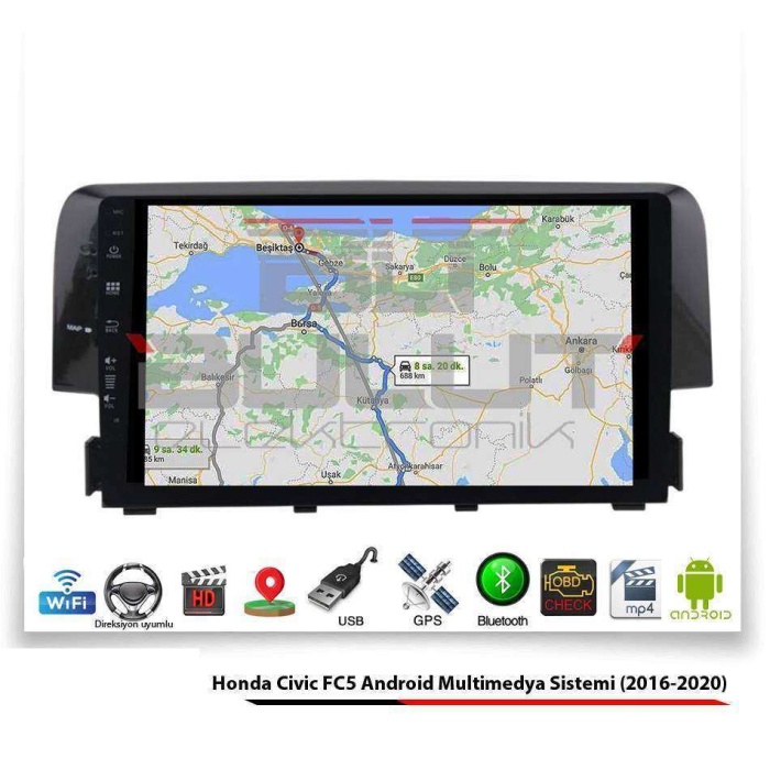 Honda Civic FC5 Android Multimedya Sistemi (2016-2020) 2 GB Ram 16 GB Hafıza 2 Çekirdek Navibox