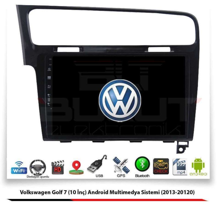 Volkswagen Golf 7 (10 İnç) Android Multimedya Sistemi (2013-2020) 2 GB Ram 16 GB Hafıza 8 Çekirdek İphone CarPlay Android Auto 11 Navigatör