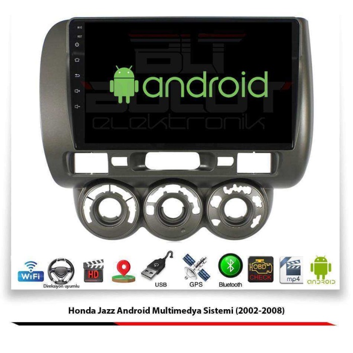 Honda Jazz Android Multimedya Sistemi (2002-2008) 2 GB Ram 16 GB Hafıza 8 Çekirdek Newfron