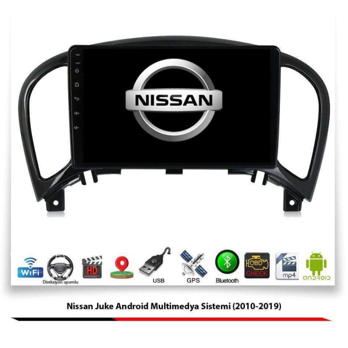 Nissan Juke Android Multimedya Sistemi (2010-2019) 2 GB Ram 16 GB Hafıza 4 Çekirdek Navigatör