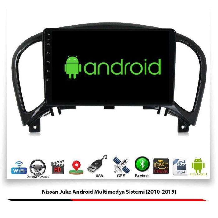 Nissan Juke Android Multimedya Sistemi (2010-2019) 2 GB Ram 16 GB Hafıza 4 Çekirdek Navigatör