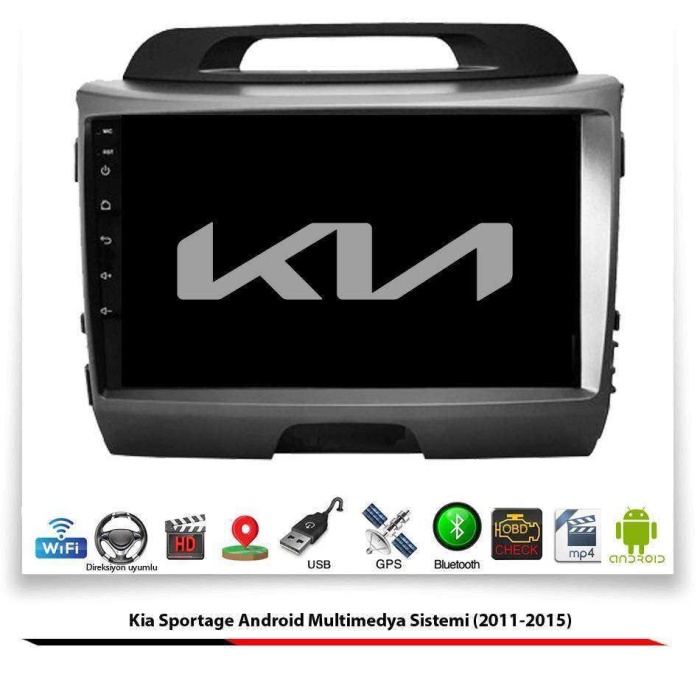 Kia Sportage Android Multimedya Sistemi (2011-2015) 2 GB Ram 16 GB Hafıza 8 Çekirdek Necvox Evervox BRC
