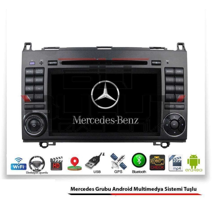 Mercedes A Serisi Android Multimedya Sistemi Tuşlu (2006-2009) 2 GB Ram 16 GB Hafıza 8 Çekirdek Navigatör