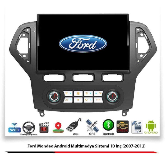 Ford Mondeo Android Multimedya Sistemi 10 İnç (2007-2012) 2 GB Ram 16 GB Hafıza 4 Çekirdek Navibox
