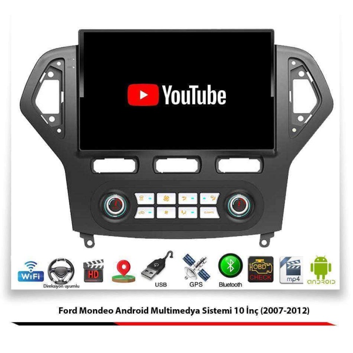 Ford Mondeo Android Multimedya Sistemi 10 İnç (2007-2012) 1 GB Ram 16 GB Hafıza 4 Çekirdek Navibox