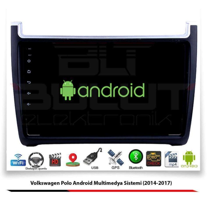 Volkswagen Polo Android Multimedya Sistemi (2014-2017) 2 GB Ram 16 GB Hafıza 4 Çekirdek Navibox