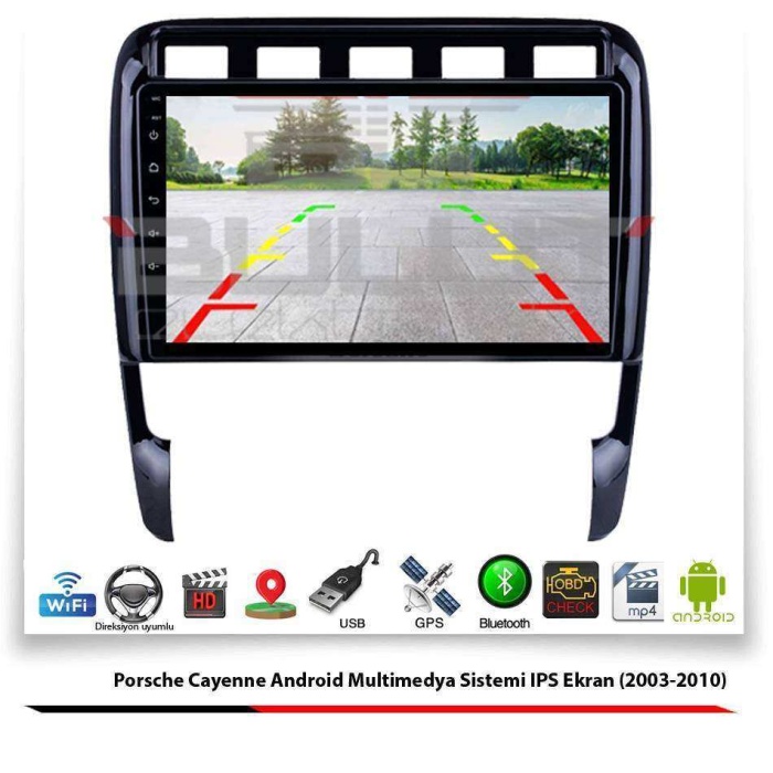 Porsche Cayenne Android Multimedya Sistemi 10 İnç (2003-2010) 3 GB Ram 32 GB Hafıza 8 Çekirdek İphone CarPlay Navigatör