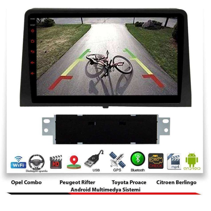 Opel Combo Android Multimedya Sistemi 10 İnç 2 GB Ram 16 GB Hafıza 8 Çekirdek Necvox Evervox BRC