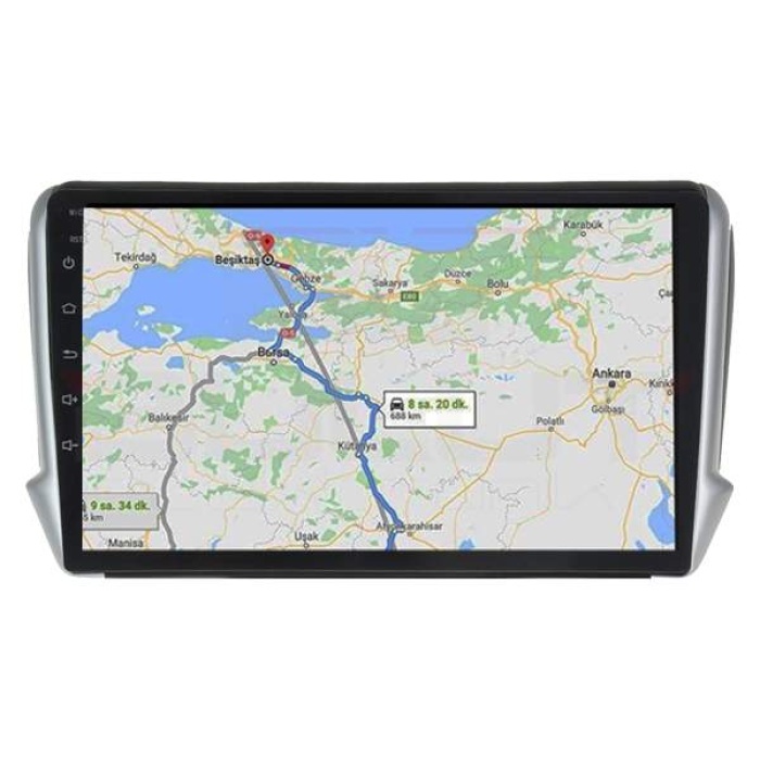 Peugeot 208 Android Multimedya Sistemi 10 İnç (2013-2020) 2 GB Ram 32 GB Hafıza 4 Çekirdek İphone CarPlay Android Auto Soundway Sungate