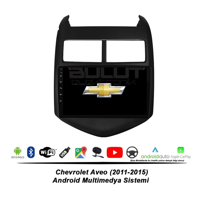 Chevrolet Aveo Android Multimedya Sistemi (2011-2015) 2 GB Ram 32 GB Hafıza 4 Çekirdek İphone CarPlay Android Auto Necvox Evervox BRC