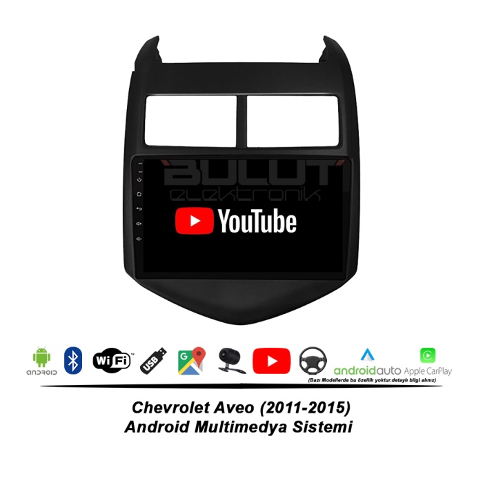 Chevrolet Aveo Android Multimedya Sistemi (2011-2015) 2 GB Ram 32 GB Hafıza 8 Çekirdek İphone CarPlay Android Auto Avgo