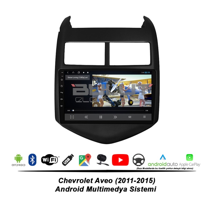 Chevrolet Aveo Android Multimedya Sistemi (2011-2015) 4 GB Ram 64 GB Hafıza 8 Çekirdek İphone CarPlay Android Auto Navigatör Premium Series
