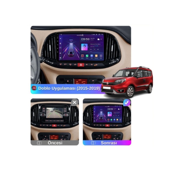 Fiat Doblo Multimedya D4 (2015-2021) 4 GB RAM 32 GB Hafıza 8 Çekirdek Navigatör X-Premium Series