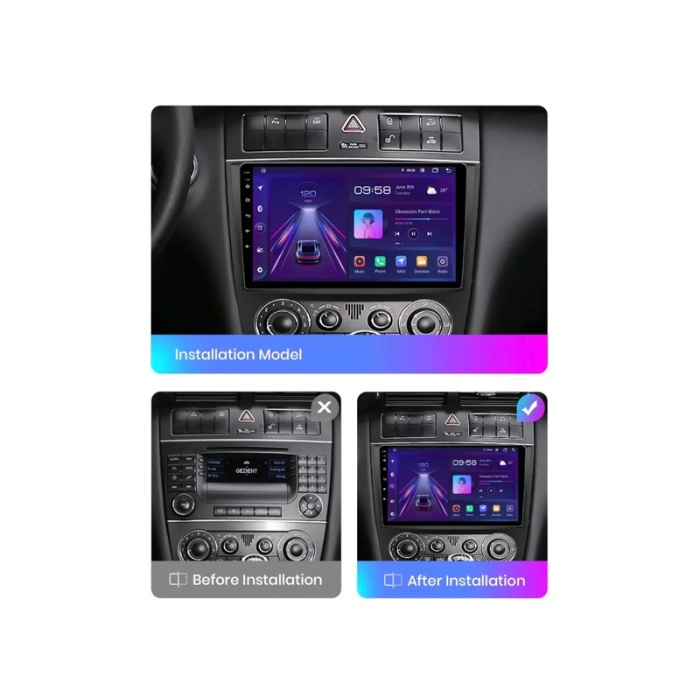 Mercedes C Serisi W203 W209 Multimedya (2001-2007) 3 GB RAM 32 GB Hafıza 4 Çekirdek Newfron