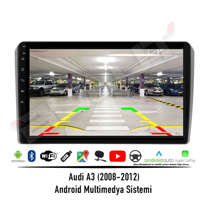 Audi A3 Android Multimedya Sistemi (2008-2012) 2 GB Ram 32 GB Hafıza 4 Çekirdek İphone CarPlay Android Auto Navimex Fimex