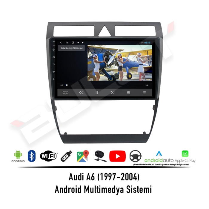 Audi A6 Android Multimedya Sistemi (1997-2004) 2 GB Ram 32 GB Hafıza 4 Çekirdek İphone CarPlay Android Auto Navibox