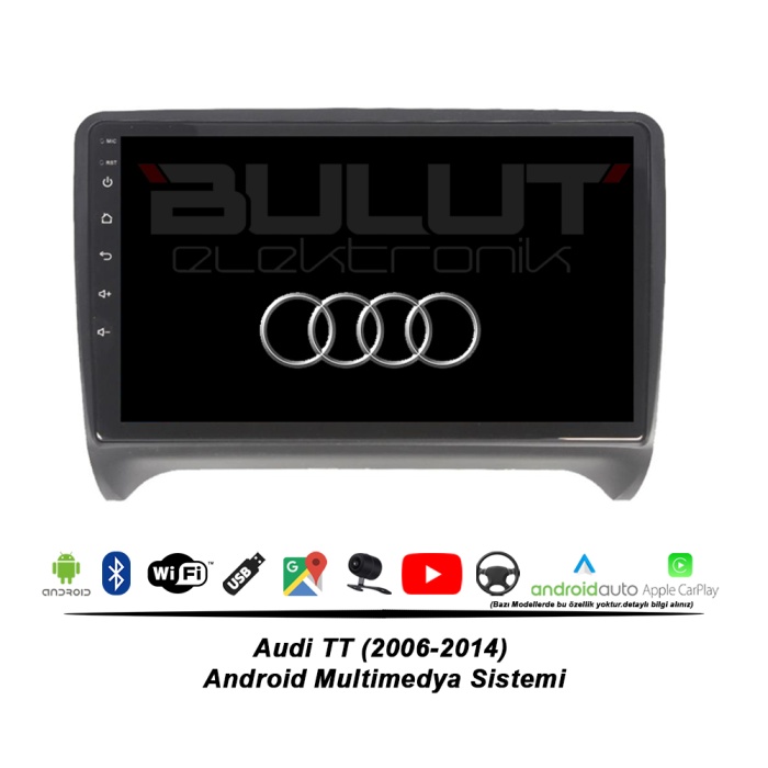 Audi TT Android Multimedya Sistemi (2006-2014) 2 GB Ram 32 GB Hafıza 8 Çekirdek İphone CarPlay Android Auto  Navigatör Premium Series