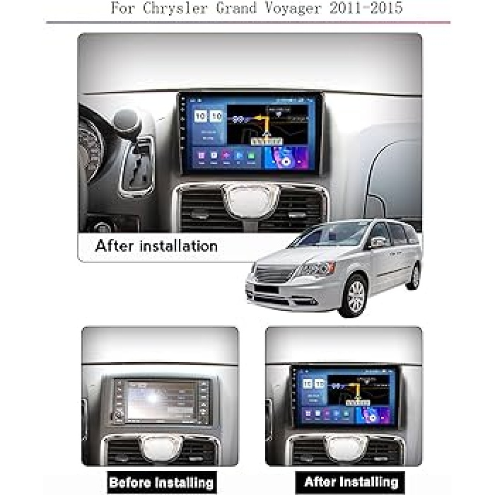 Chrysler Grand Voyager Android Multimedya Sistemi (2006-2012) 8 GB Ram 128  GB Hafıza 8 Çekirdek İphone CarPlay Android Auto  Navigatör Premium Series