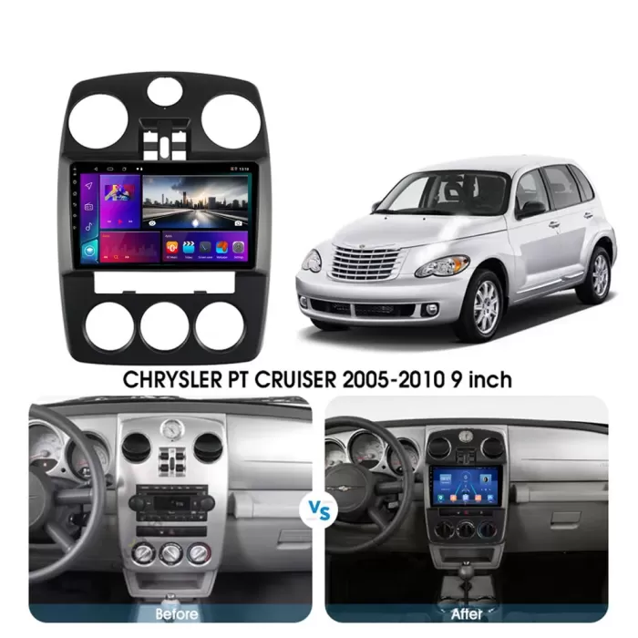 Chrysler PT Cruıser Sebring Android Multimedya Sistemi (2007-2009) 2 GB Ram 32 GB Hafıza 4 Çekirdek İphone CarPlay Android Auto Cadence Soundstream Pyle