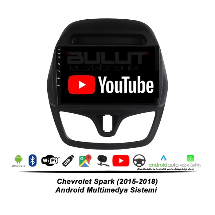 Chevrolet Spark Android Multimedya Sistemi (2015-2018) 8 GB Ram 128  GB Hafıza 8 Çekirdek İphone CarPlay Android Auto  Navigatör Premium Series