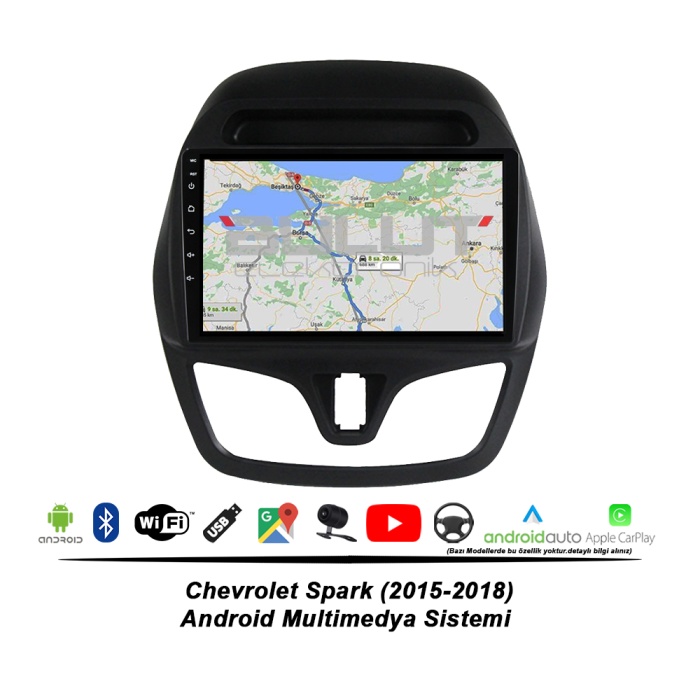 Chevrolet Spark Android Multimedya Sistemi (2015-2018) 6 GB Ram 64 GB Hafıza 8 Çekirdek İphone CarPlay Android Auto  Navigatör Premium Series