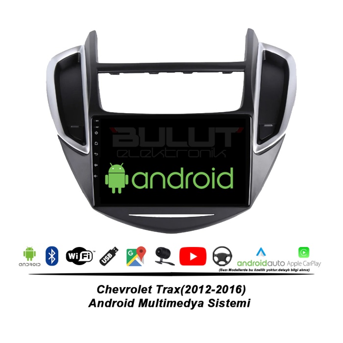 Chevrolet X-Trax Android Multimedya Sistemi (2012-2016) 2 GB Ram 32 GB Hafıza 4 Çekirdek İphone CarPlay Android Auto Necvox Evervox BRC