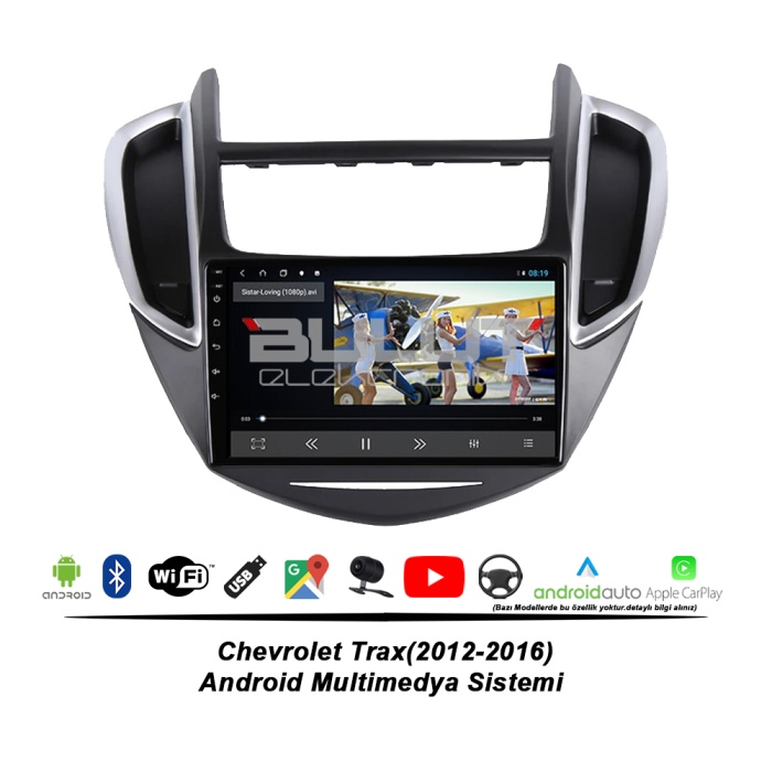 Chevrolet X-Trax Android Multimedya Sistemi (2012-2016) 2 GB Ram 32 GB Hafıza 8 Çekirdek İphone CarPlay Android Auto  Navigatör Premium Series