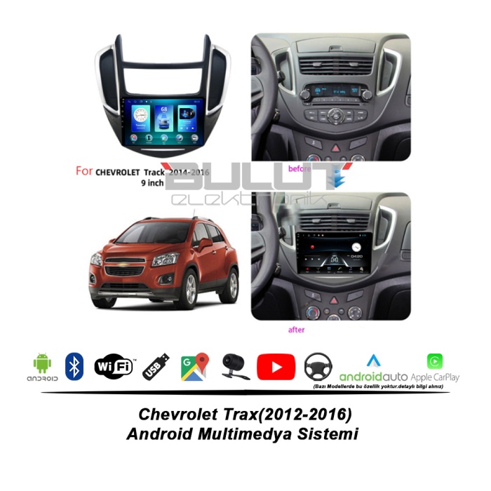 Chevrolet X-Trax Android Multimedya Sistemi (2012-2016) Montaj Hizmeti