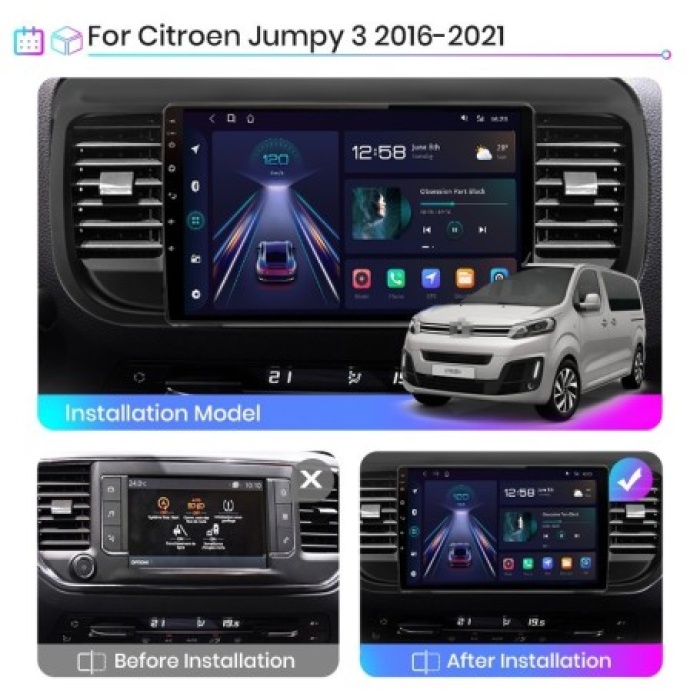 Citroen Jumpy Android Multimedya Sistemi (2016-2021) 8 GB Ram 128  GB Hafıza 8 Çekirdek İphone CarPlay Android Auto  Navigatör Premium Series