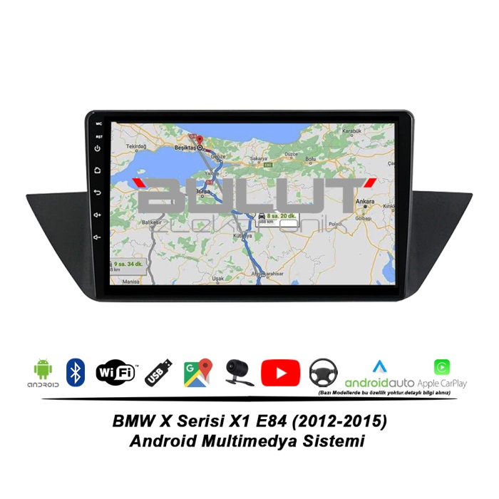 BMW X Serisi X1 E84 Android Multimedya Sistemi (2012-2015) 2 GB Ram 32 GB Hafıza 4 Çekirdek İphone CarPlay Android Auto Navibox