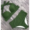 Angelsin Yeşil Yüksek Bel Bikini Takım Ms4203