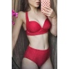 Angelsin Kırmızı Yuksek Bel Bikini Takım-ms4205