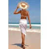 Angelsin Tül Pareo Plaj Elbisesi Beyaz Ms4404-beyaz