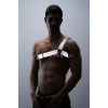 Reflektörlü (karanlıkta Parlayan) Tek Omuz Erkek Göğüs Harness, Clubwear - Brfm32