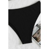 Boefje  Özel Fitilli Kumaş Yüksek Bel Tankini Bikini Takım Siyah