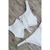 Angelsin Beyaz Çıtçıtlı Bikini Üstü Beyaz - Ms42109-beyaz