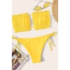 Angelsin Brezilya Model Büzgülü Bağlamalı Bikini Altı Sarı Ms41649