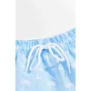 Angelsin Erkek Basic Standart Boy Şık Palmiye Baskılı Mayo Cepli Deniz Şortu Mavi Ms3416