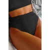 Angelsin Yüksek Bel Özel Kumaş Bikini Altı Siyah Ms41748