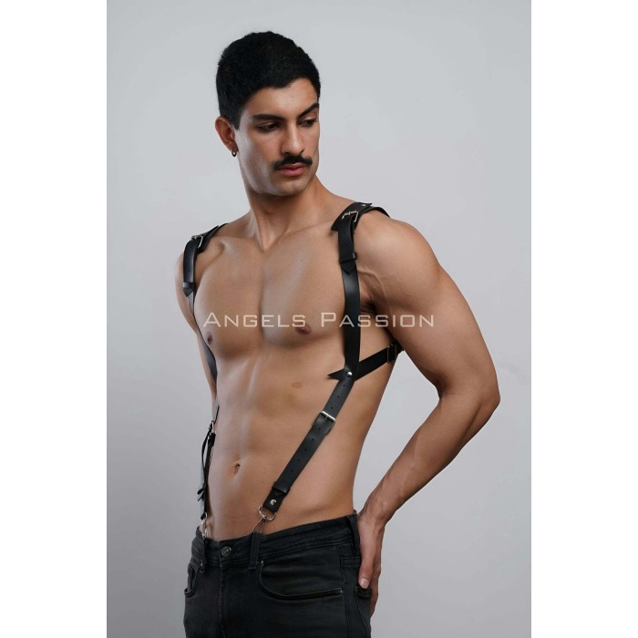 Gömlek Üzeri Erkek Harness Aksesuar, Omuz Detaylı Deri Harness - Brfm135
