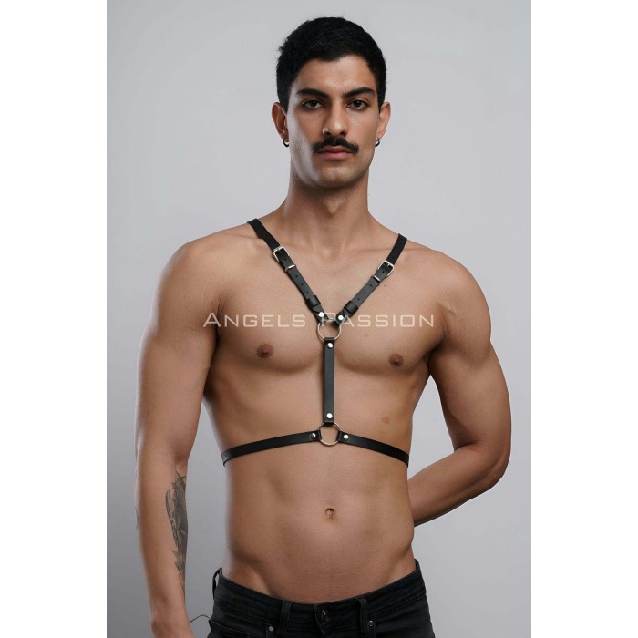 Kanatlı Erkek Harness, Erkek Göğüs Harness Ve Kanat Detay, Deri Kanatlı Harness - Brfm150