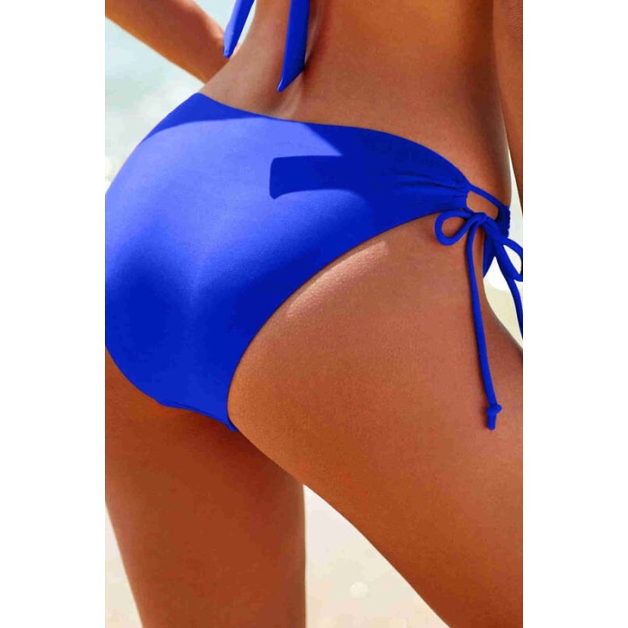 Angelsin Özel Tasarım Bağlamalı Bikini Altı Mavi Ms4193