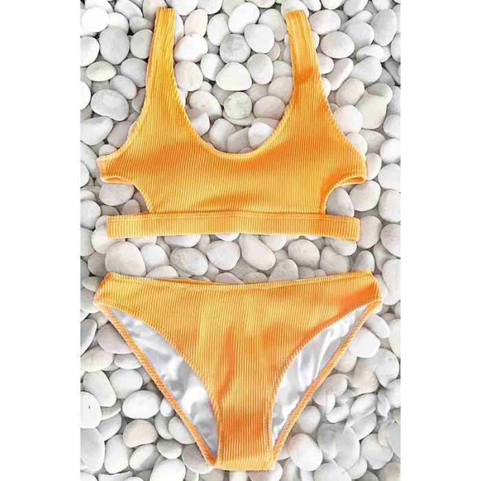 Angelsin Özel Kumaş Bikini Alt Sarı Ms42919