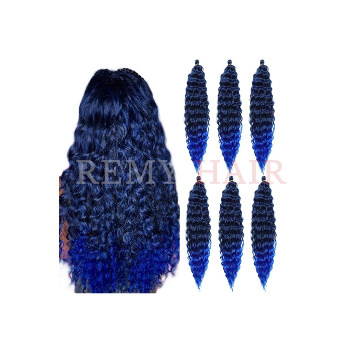 Afro Örgüsü Saç - Mavi Ombreli 100gr.