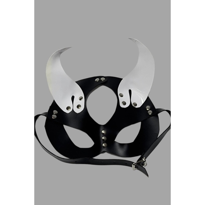 Siyah/beyaz Şeytan Kulak Deri Sexi Maske 800484